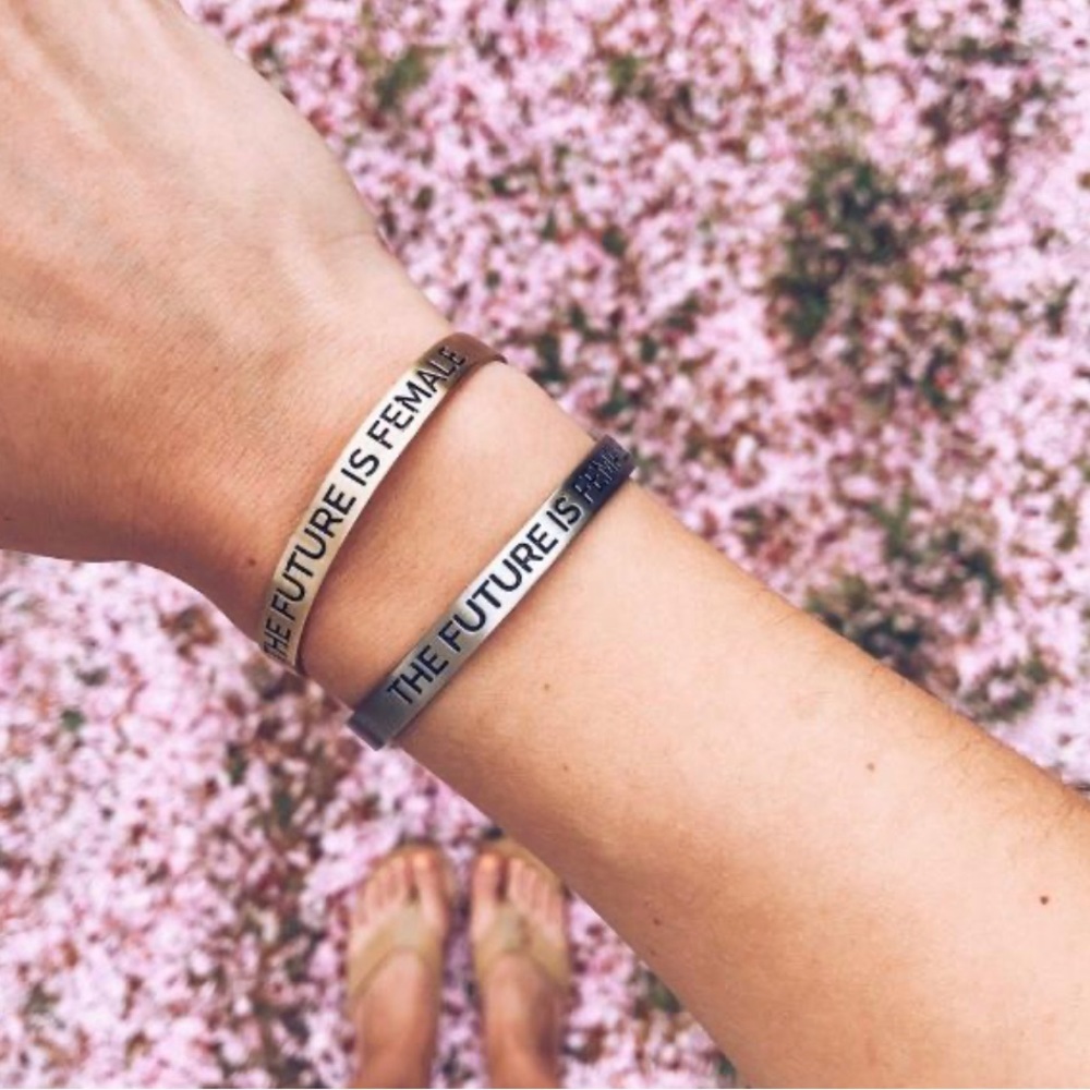 “The future is female” cuff bracelet